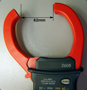2606 AC/DC Clamp Meter Jaws open to 62mm